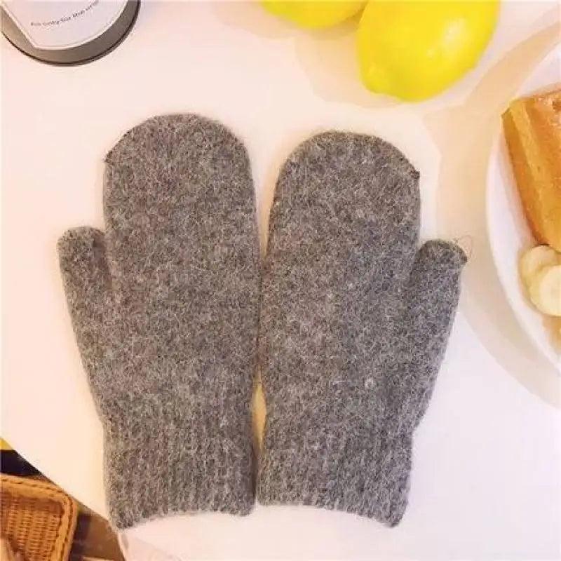 Luvas Femininas de Inverno com Pele de Coelho Fofinha – Conforto Aveludado, Estilo Clássico e Aquecimento Total para Dias Gelados