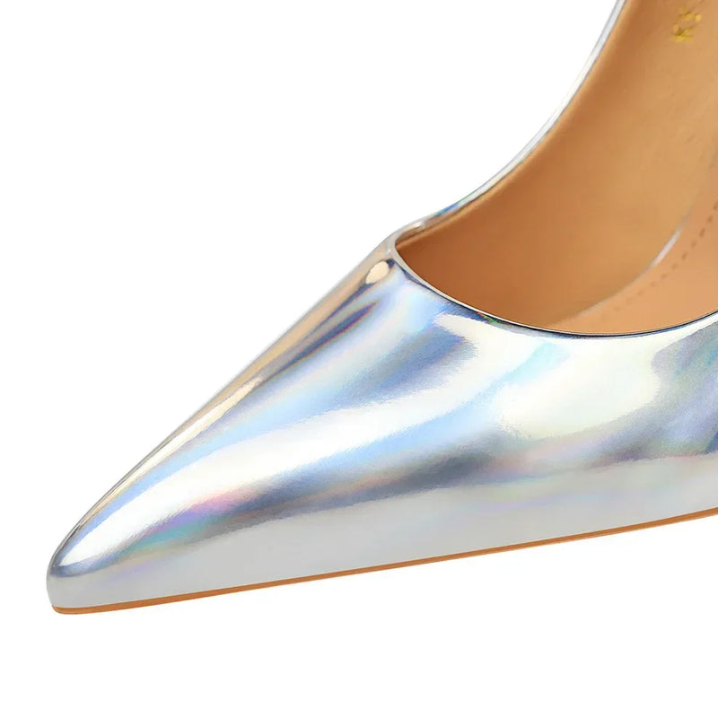 Salto Alto dos Sonhos – Scarpin Azul e Verde Luxo 10.5cm para Brilhar no Casamento, Festa ou Noite Especial!
