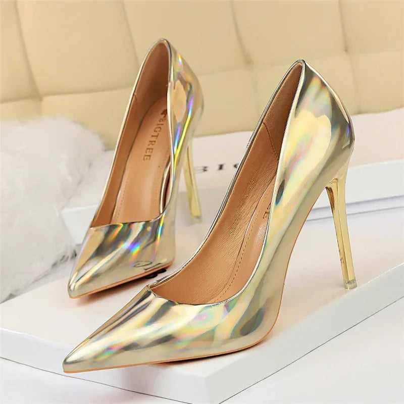 Salto Alto dos Sonhos – Scarpin Azul e Verde Luxo 10.5cm para Brilhar no Casamento, Festa ou Noite Especial!