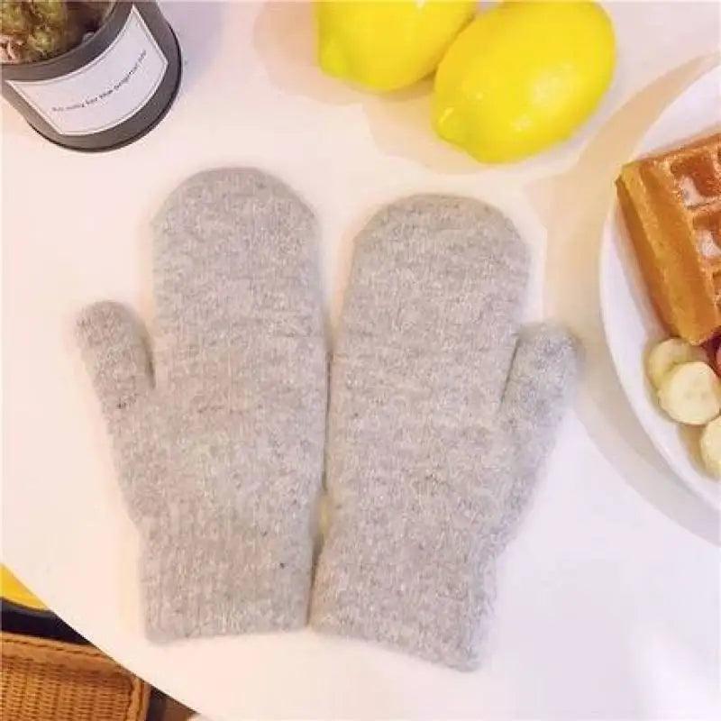 Luvas Femininas de Inverno com Pele de Coelho Fofinha – Conforto Aveludado, Estilo Clássico e Aquecimento Total para Dias Gelados