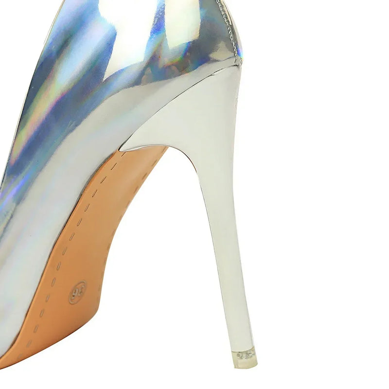 Salto Alto dos Sonhos – Scarpin Azul e Verde Luxo 10.5cm para Brilhar no Casamento, Festa ou Noite Especial!