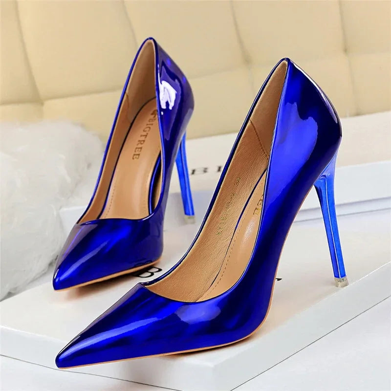 Salto Alto dos Sonhos – Scarpin Azul e Verde Luxo 10.5cm para Brilhar no Casamento, Festa ou Noite Especial!