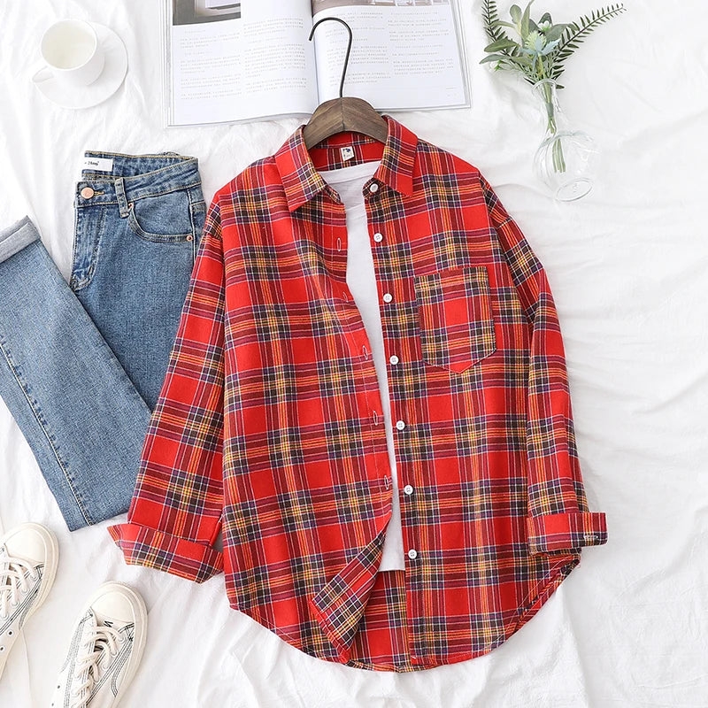 Camisa Xadrez Feminina: Estilo Universitário, Toque Casual e Conforto Atemporal para o Seu Dia a Dia!