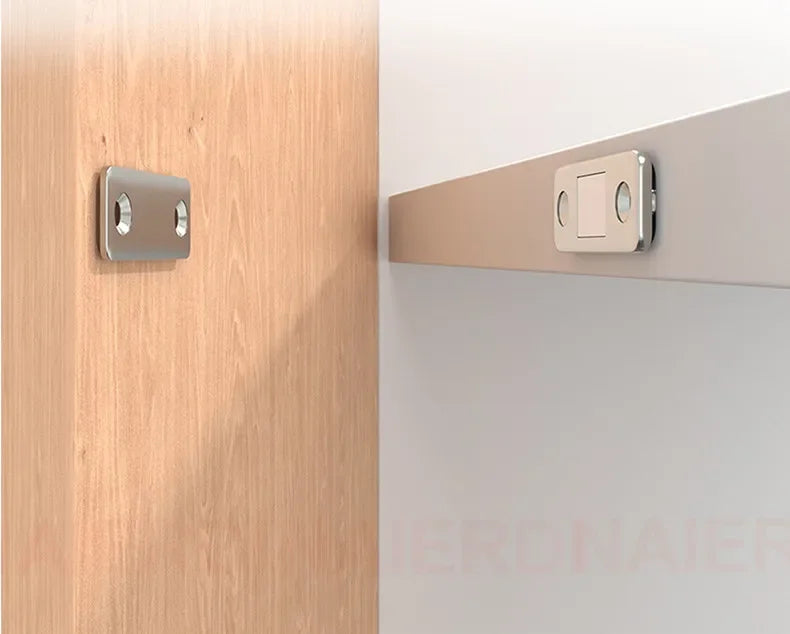 Fechamento Invisível e Seguro: Kit com 2 Travas Magnéticas para Portas de Armário – Fixação Discreta e Eficiente com Parafusos Inclusos!