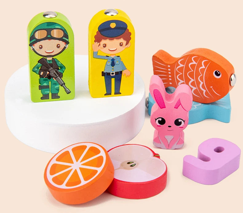 Aprender Brincando: o brinquedo educativo de madeira que ensina cores, formas, números e coordenação de um jeito divertido!