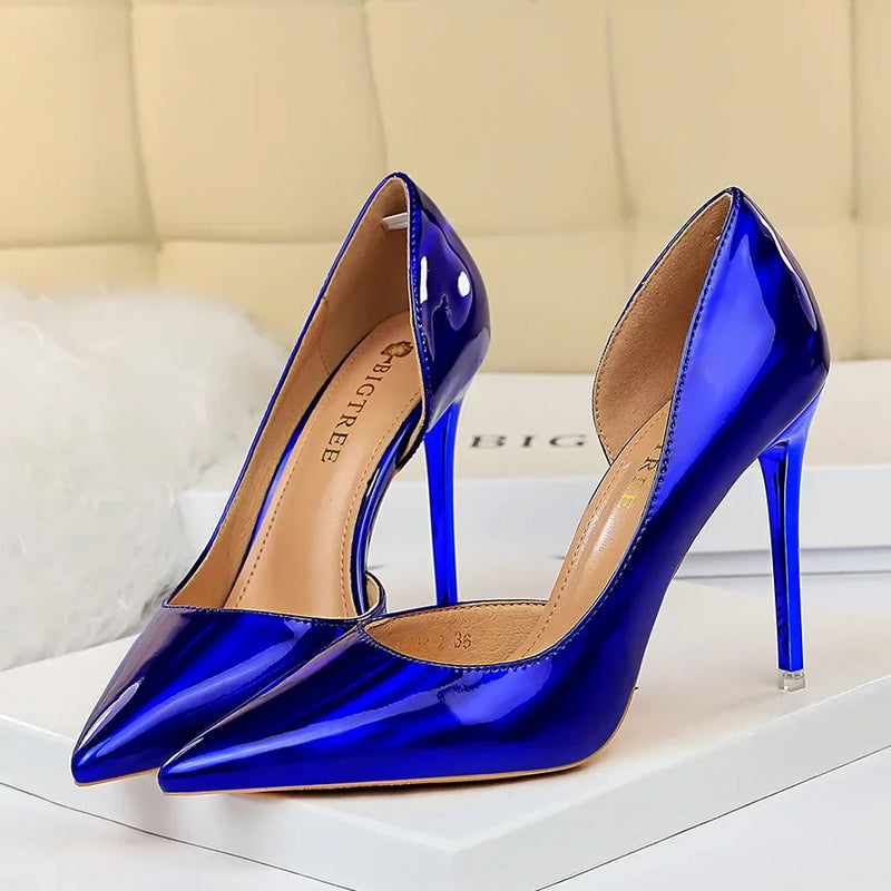 Salto Alto dos Sonhos – Scarpin Azul e Verde Luxo 10.5cm para Brilhar no Casamento, Festa ou Noite Especial!