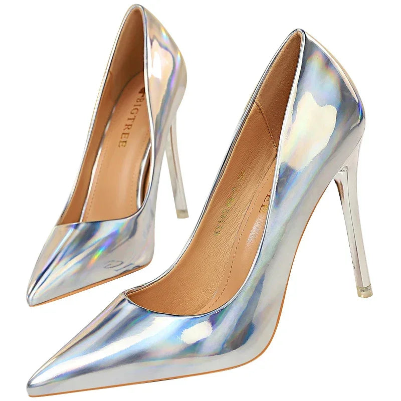 Salto Alto dos Sonhos – Scarpin Azul e Verde Luxo 10.5cm para Brilhar no Casamento, Festa ou Noite Especial!