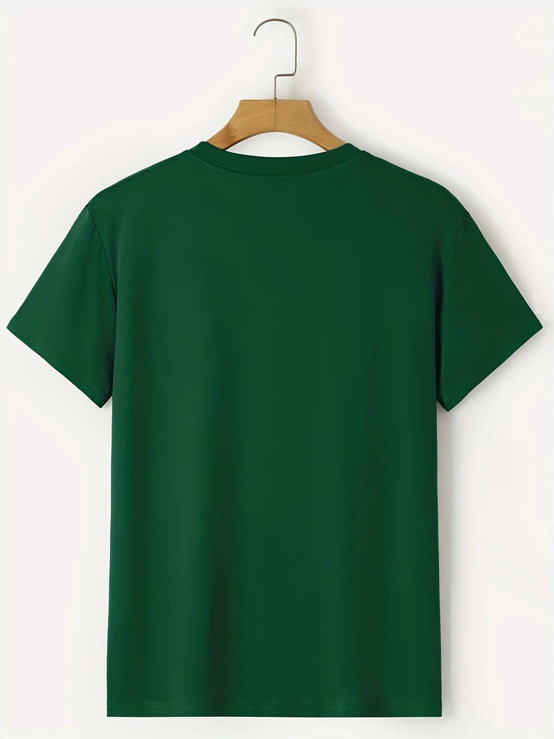 Camiseta Masculina 100% Algodão – Estampa Montanha & Bússola, Estilo Aventureiro com Conforto Leve de Verão