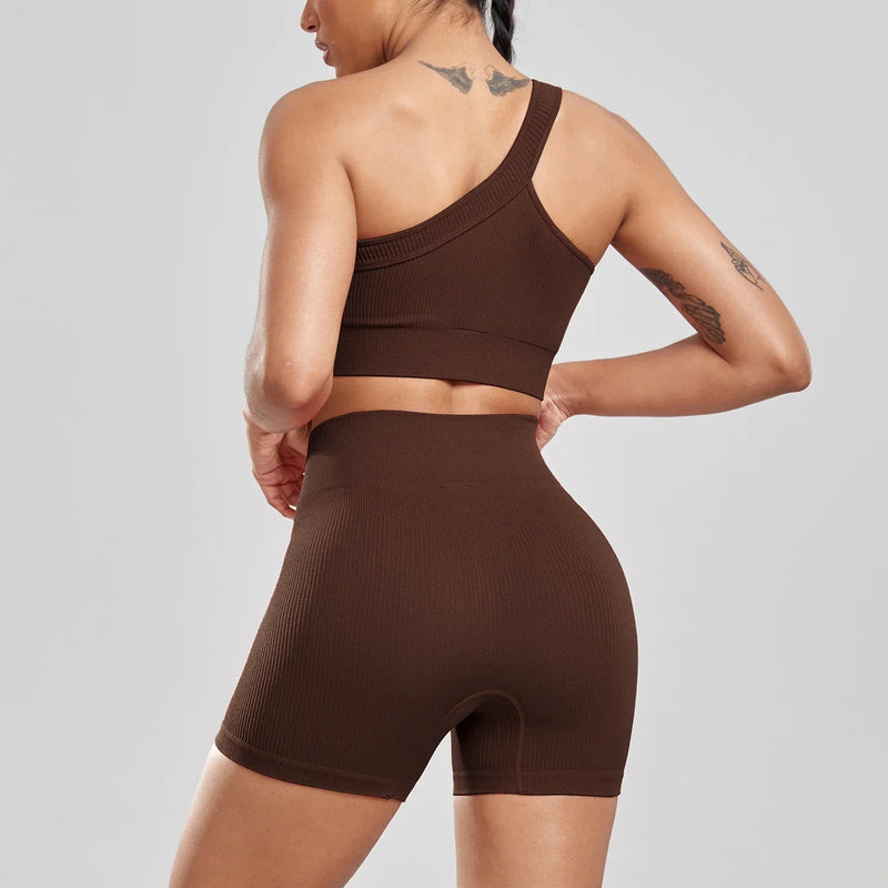 Conjunto Feminino Fitness com Shorts de Cintura Alta – Elasticidade, Estilo e Conforto para Treinos e Vida Casual!