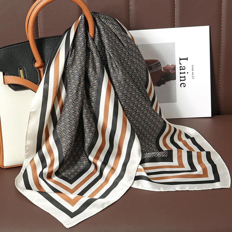 Lenço de Cetim Elegante 70x70cm – A Tendência Luxuosa para Mulheres Sofisticadas!