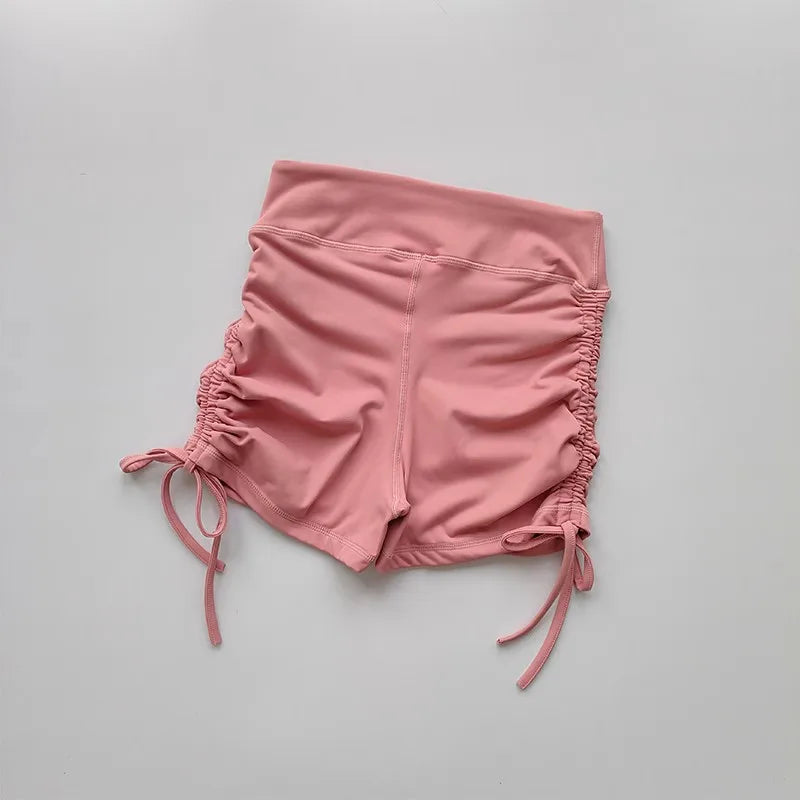 Shorts de Yoga Feminino para o Verão — Cintura Alta, Respirável e com Cordão Ajustável: Perfeitos para Treinos, Corridas e Ciclismo com Estilo e Conforto!