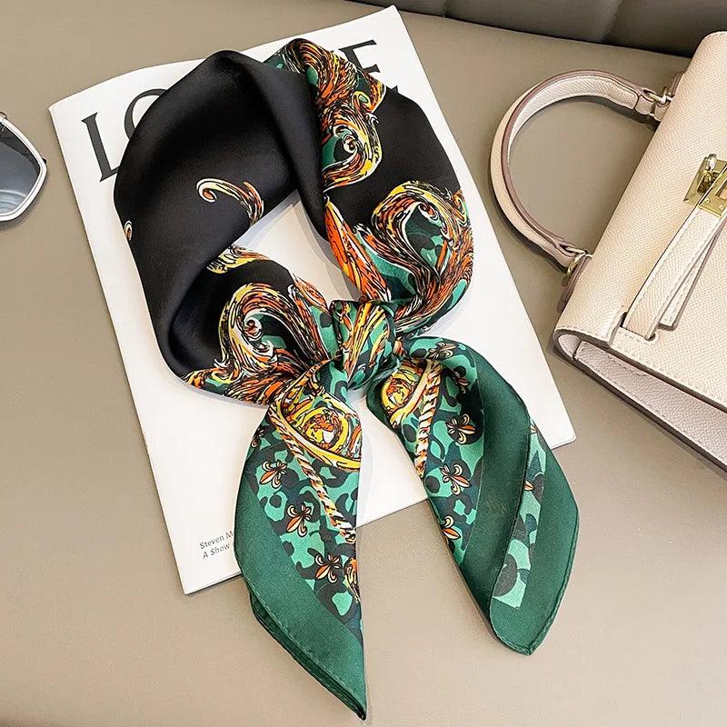 Lenço de Cetim Elegante 70x70cm – A Tendência Luxuosa para Mulheres Sofisticadas!
