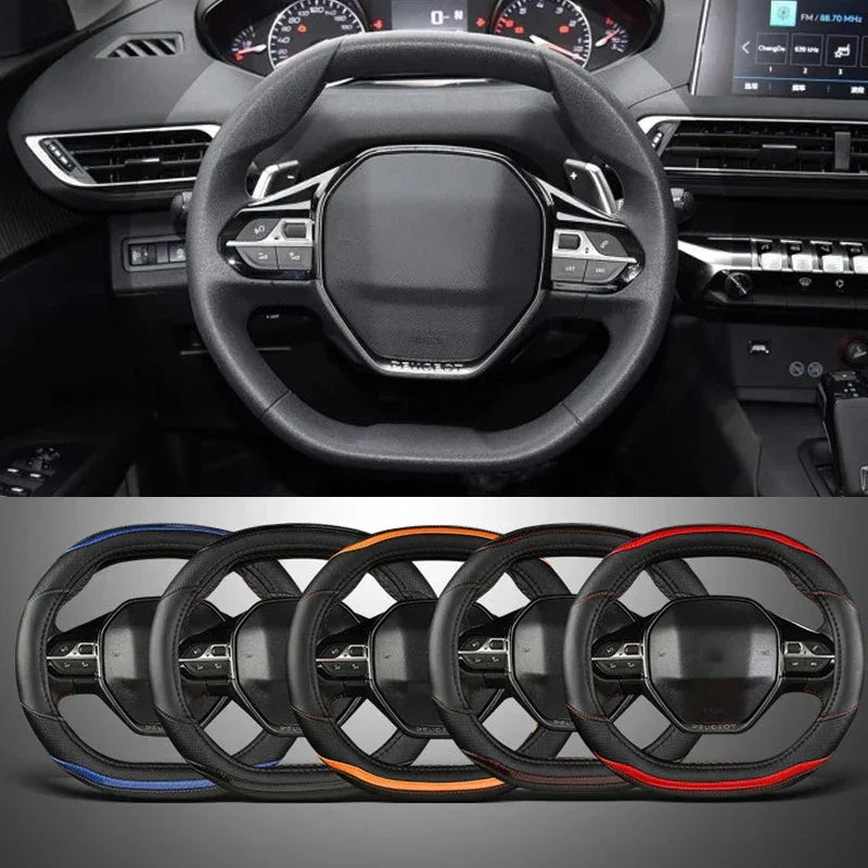 Transforme o Interior do Seu Peugeot com Estilo: Capa de Volante em Microfibra + Couro Premium para 3008, 4008 e 5008