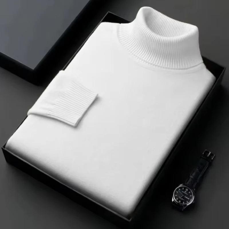 Suéter Masculino Gola Alta Slim – Malha Antibolinha, Estilo Sofisticado e Caimento Perfeito