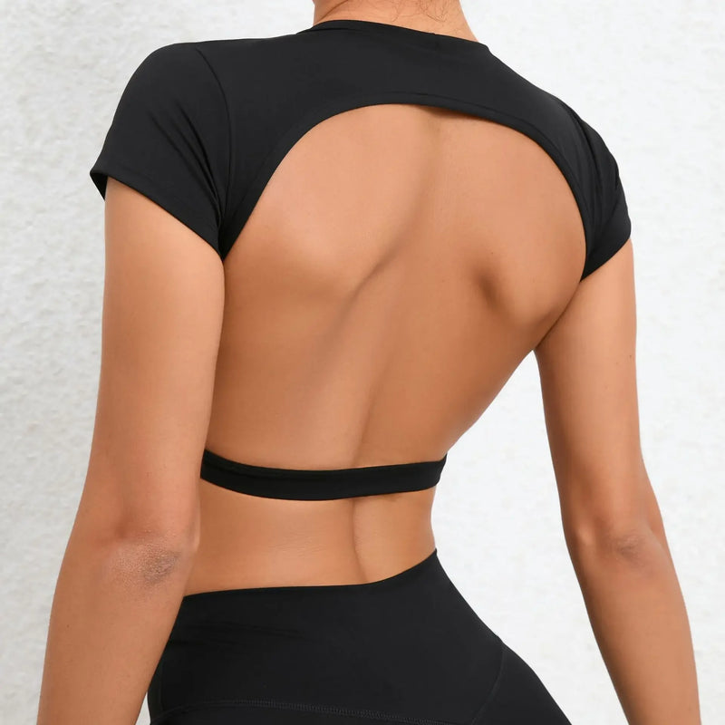 Top Fitness Feminino: Respirável, Estiloso e Aberto nas Costas – Liberdade Total para Seus Treinos!
