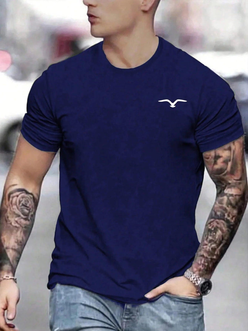 Camiseta Masculina 100% Algodão – Estampa de Pássaro Estilosa, Leve e  Conforto Total