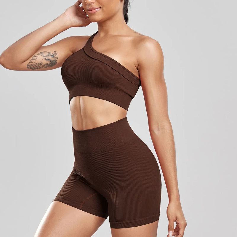 Conjunto Feminino Fitness com Shorts de Cintura Alta – Elasticidade, Estilo e Conforto para Treinos e Vida Casual!