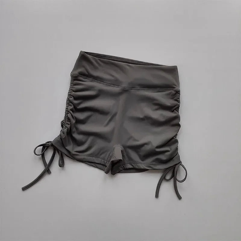 Shorts de Yoga Feminino para o Verão — Cintura Alta, Respirável e com Cordão Ajustável: Perfeitos para Treinos, Corridas e Ciclismo com Estilo e Conforto!