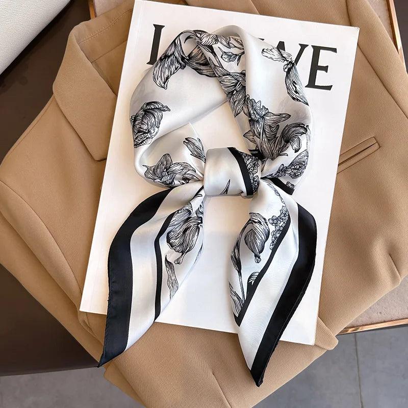 Lenço de Cetim Elegante 70x70cm – A Tendência Luxuosa para Mulheres Sofisticadas!