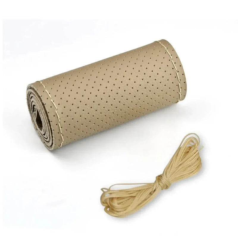 Transforme Seu Volante com Estilo e Segurança: Capa de Couro DIY Costurável Antiderrapante e Respirável – Ideal para Volantes de 38cm!