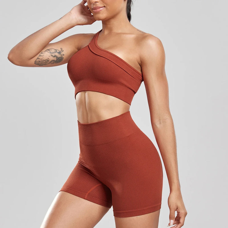 Conjunto Feminino Fitness com Shorts de Cintura Alta – Elasticidade, Estilo e Conforto para Treinos e Vida Casual!