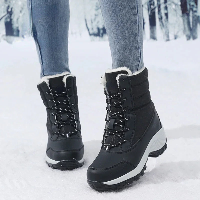 Elegância e Conforto no Inverno – Botas de Neve Femininas Antiderrapantes, Impermeáveis e com Plataforma para Máxima Proteção e Estilo!