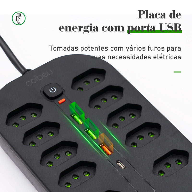 Mais Que Uma Extensão: A Solução Elétrica Completa com Filtro, USB e Alcance Extra!