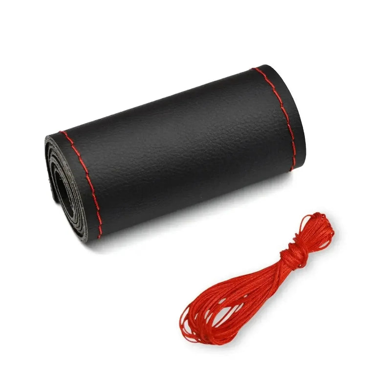 Transforme Seu Volante com Estilo e Segurança: Capa de Couro DIY Costurável Antiderrapante e Respirável – Ideal para Volantes de 38cm!
