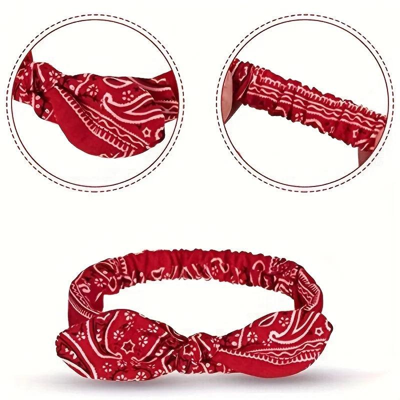 Faixas de Cabelo Femininas Vintage – Bandanas Estilo Nó Cruzado, Macias e Elásticas para Looks Cheios de Charme