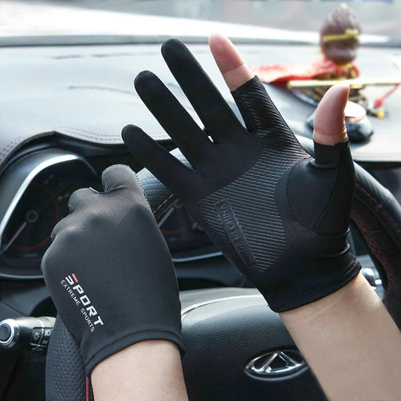 Use em Qualquer Lugar: Luvas Esportivas com Toque de Tela, Anti-UV e Ultra Respirável!