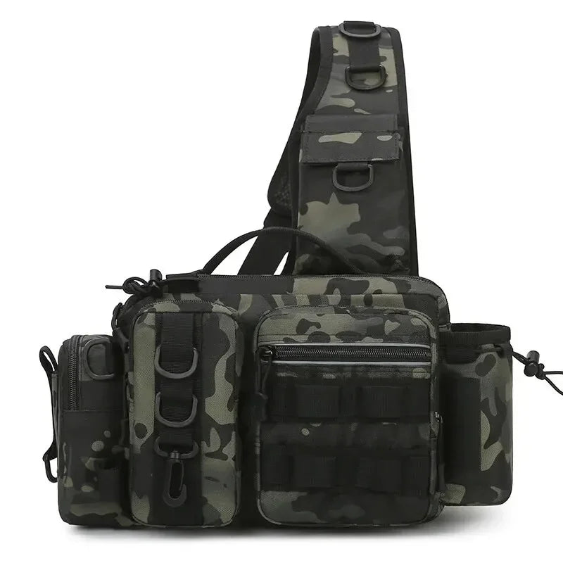 Mochila Tática de Pesca 3 em 1 — Organize Seus Equipamentos com Estilo e Leve Sua Vara nas Costas sem Complicações!