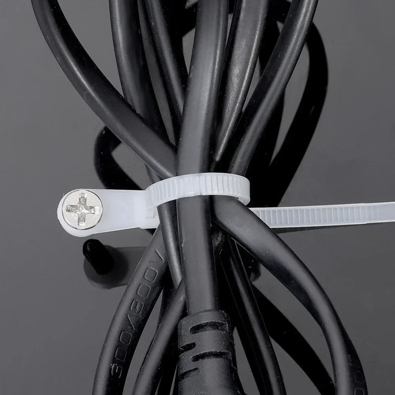 Organização Inteligente em Cada Fio: Abraçadeiras de Nylon com Furo para Parafuso – Fixação Rápida e Segura para Seus Cabos!