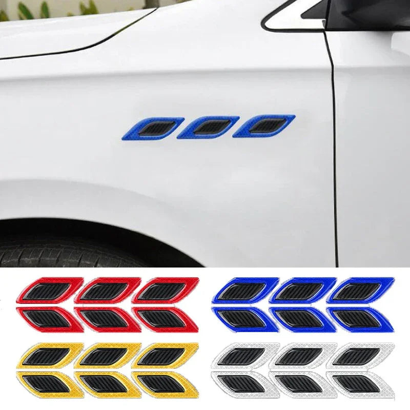 Mais Segurança e Estilo à Noite: Kit de Adesivos Reflexivos em Fibra de Carbono para Carros e Motos