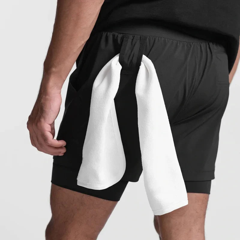 O Short Masculino 2 em 1 Que Respira com Você – Liberdade, Secagem Rápida e Estilo em Camadas para Treinos, Praia e Corridas!