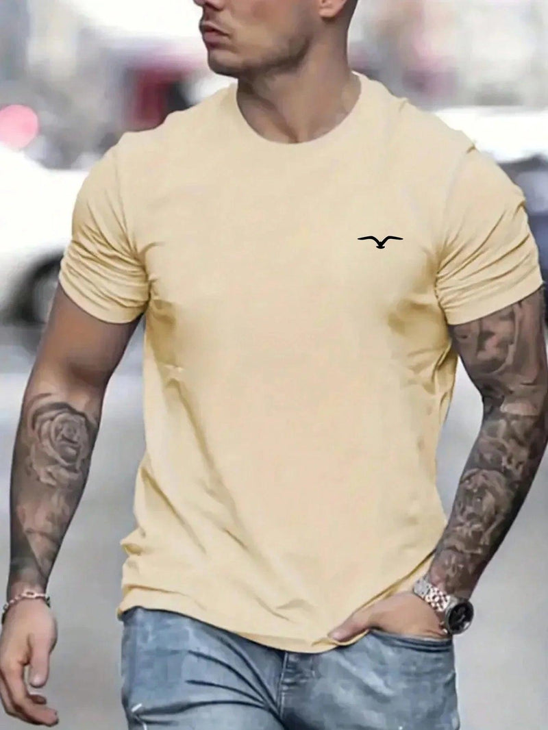Camiseta Masculina 100% Algodão – Estampa de Pássaro Estilosa, Leve e  Conforto Total