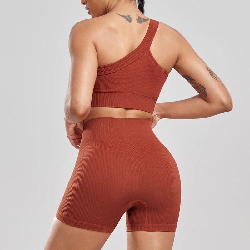 Conjunto Feminino Fitness com Shorts de Cintura Alta – Elasticidade, Estilo e Conforto para Treinos e Vida Casual!