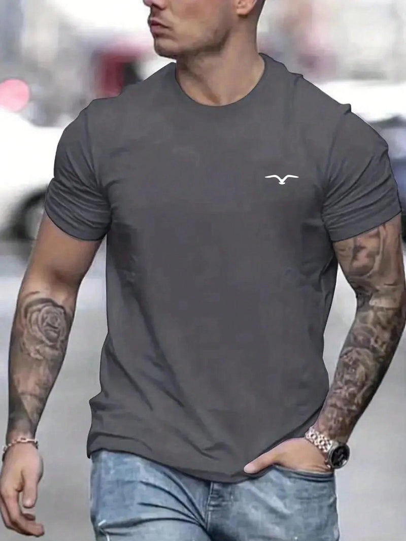 Camiseta Masculina 100% Algodão – Estampa de Pássaro Estilosa, Leve e  Conforto Total