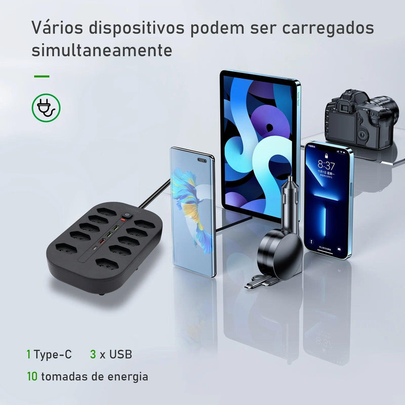 Mais Que Uma Extensão: A Solução Elétrica Completa com Filtro, USB e Alcance Extra!