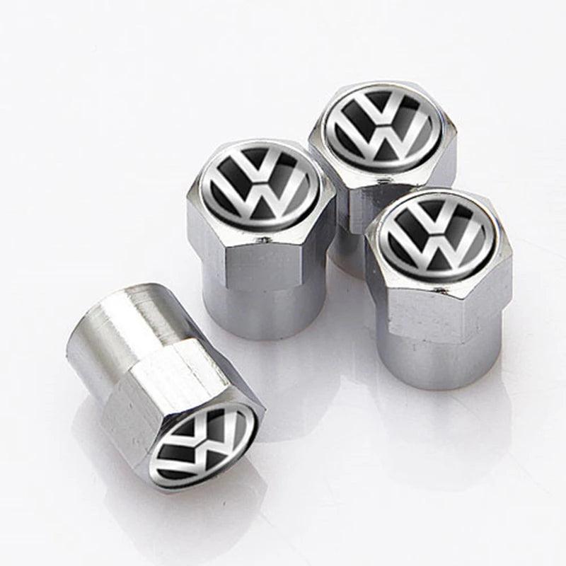 Toque de Estilo nas Rodas – Tampas de Válvula Metálicas com Logo VW para Golf, Polo, Passat e Mais!