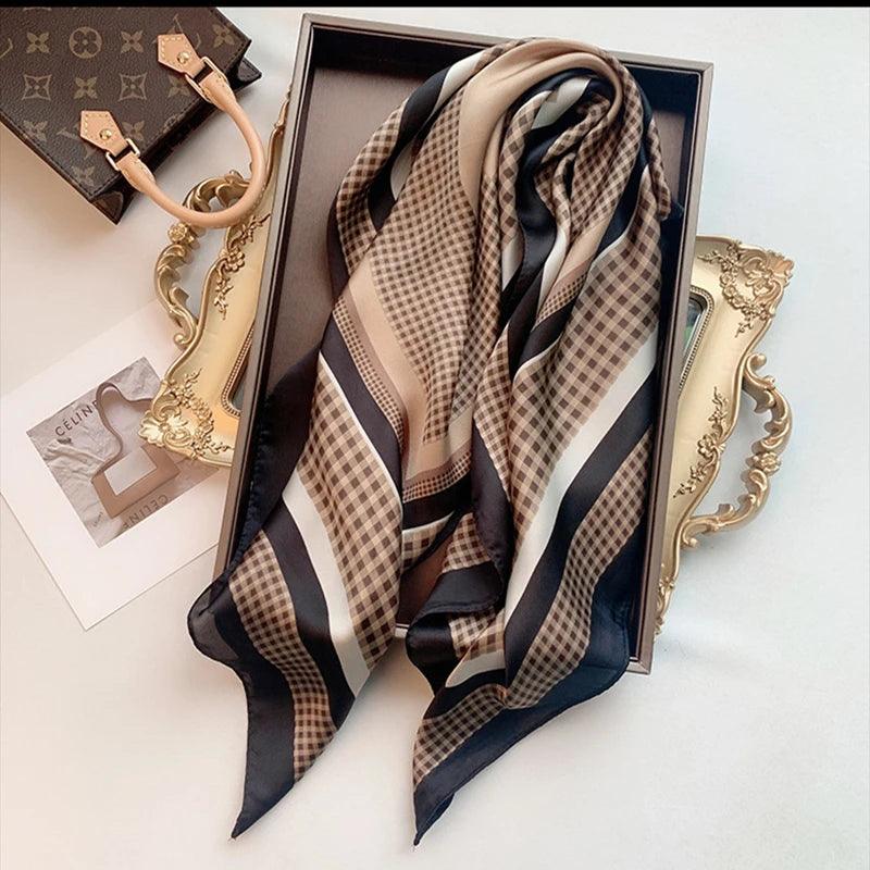 Lenço de Cetim Elegante 70x70cm – A Tendência Luxuosa para Mulheres Sofisticadas!
