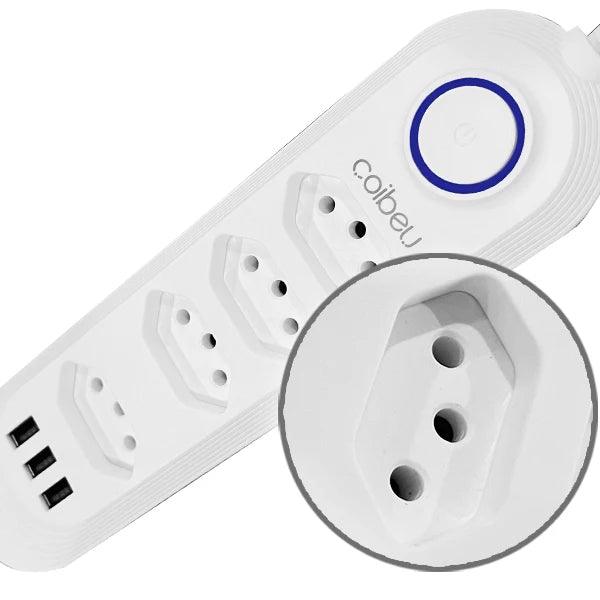 Mais Tomadas, Menos Bagunça – Extensão Elétrica Retrátil com USB e Proteção Inteligente!