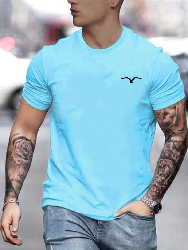 Camiseta Masculina 100% Algodão – Estampa de Pássaro Estilosa, Leve e  Conforto Total