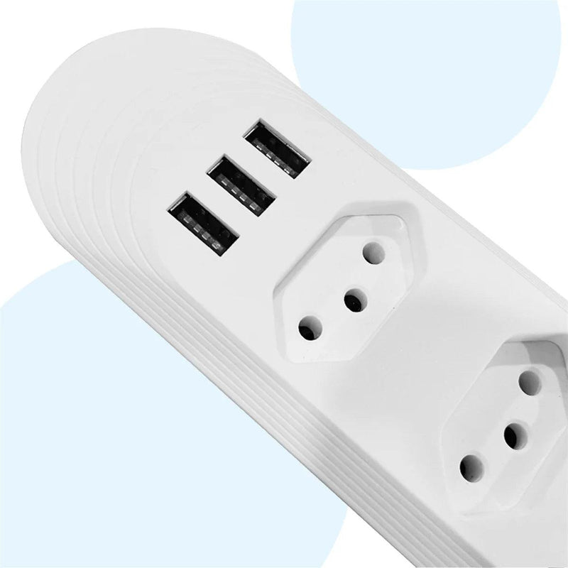 Mais Tomadas, Menos Bagunça – Extensão Elétrica Retrátil com USB e Proteção Inteligente!