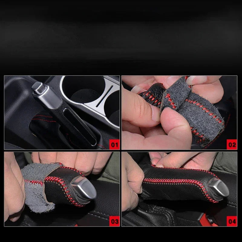 Transforme o Interior do Seu Carro: Capa para Freio de Mão e Câmbio com Acabamento Esportivo e Sofisticado!