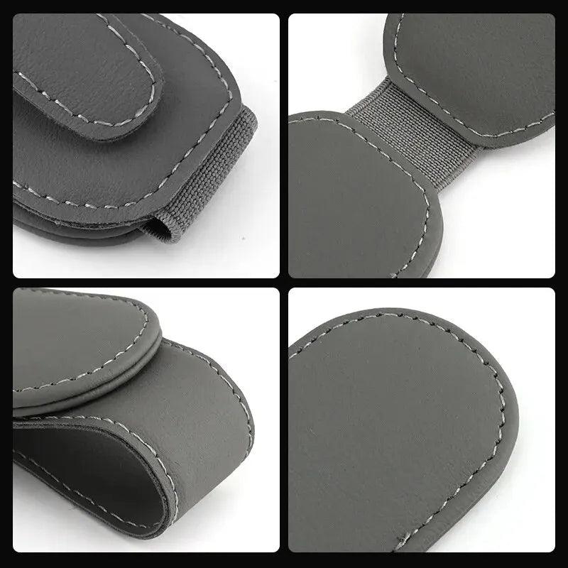 Organização com Estilo: Suporte Magnético de Couro para Óculos no Quebra Sol do Carro – Prático, Elegante e Universal!