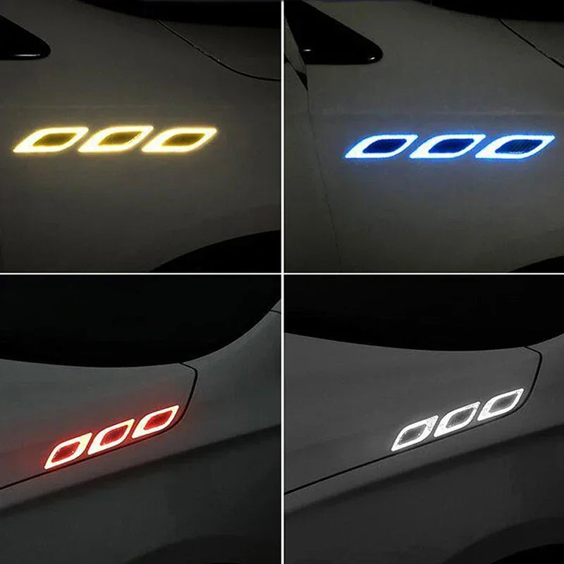 Mais Segurança e Estilo à Noite: Kit de Adesivos Reflexivos em Fibra de Carbono para Carros e Motos