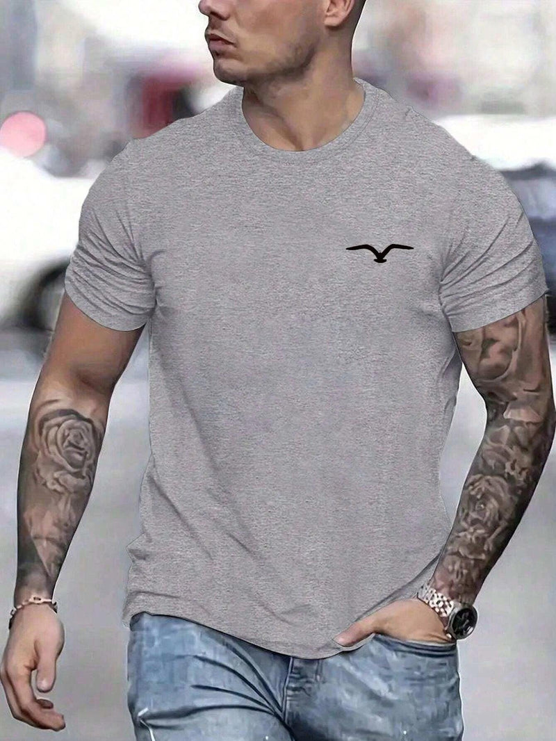 Camiseta Masculina 100% Algodão – Estampa de Pássaro Estilosa, Leve e  Conforto Total