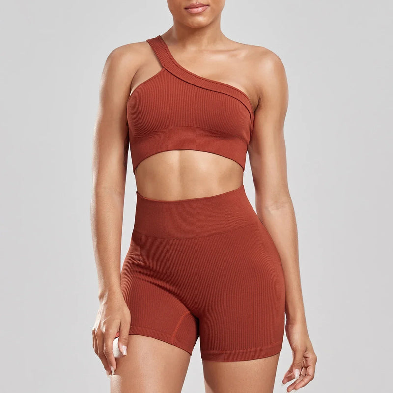 Conjunto Feminino Fitness com Shorts de Cintura Alta – Elasticidade, Estilo e Conforto para Treinos e Vida Casual!