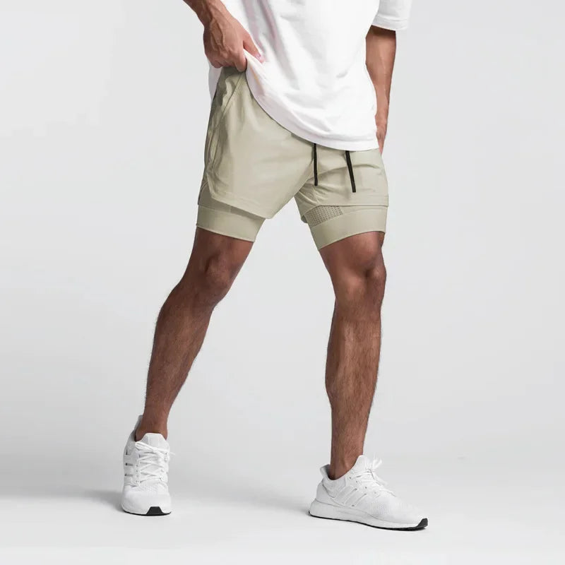 O Short Masculino 2 em 1 Que Respira com Você – Liberdade, Secagem Rápida e Estilo em Camadas para Treinos, Praia e Corridas!