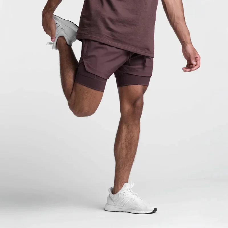 O Short Masculino 2 em 1 Que Respira com Você – Liberdade, Secagem Rápida e Estilo em Camadas para Treinos, Praia e Corridas!